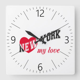 Horloge Carrée New York, mon amour