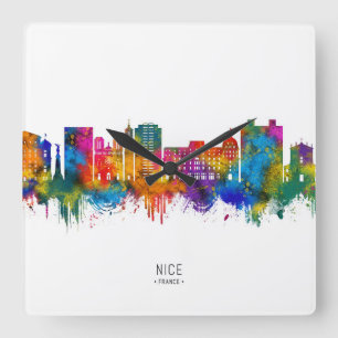 Horloge Carrée Nice France Skyline