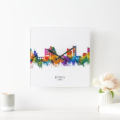 Horloge Carrée Nicosie Chypre Skyline (Maison)