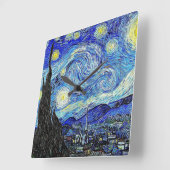 Horloge Carrée Night Starry Night (Angle)