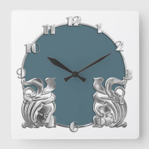 Horloge Carrée N'importe quelle couleur avec blanc Art Déco Desig