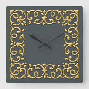 Horloge Carrée N'importe quelle couleur avec une bordure de ligam