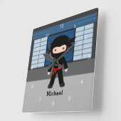 Horloge Carrée Ninja (Angle)