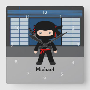 Horloge Carrée Ninja