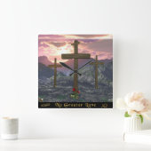 Horloge Carrée No Greater Love Cross (Maison)