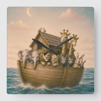Horloge Carrée Noah's Ark Nursery Islamique
