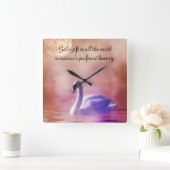 Horloge Carrée Noble cygne (Maison)