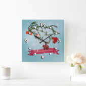 Horloge Carrée Noël (Maison)