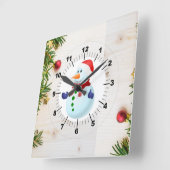 Horloge Carrée Noël (Angle)