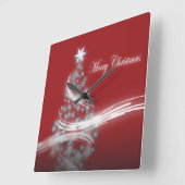 Horloge Carrée Noël à feuillage persistant arbre de Noël (Angle)