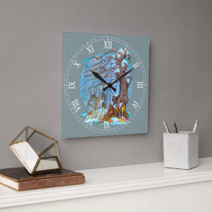 Horloge Carrée Noël à l'horloge murale acrylique Elf Hall