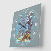 Horloge Carrée Noël à l'horloge murale acrylique Elf Hall (Angle)