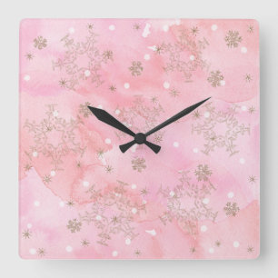 Horloge Carrée Noël Art déco