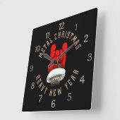 Horloge Carrée Noël en métal lourd (Angle)