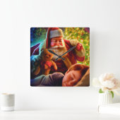 Horloge Carrée Noël père Noël (Maison)