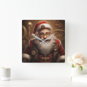 Horloge Carrée Noël père Noël Steampunk (Maison)