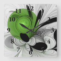 Noir Abstrait et blanc avec art fractal vert
