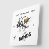 Horloge Carrée Noir blanc citation Appréciation de l'enseignant N (Angle)