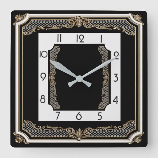 Horloge Carrée Noir élégant (Recto)