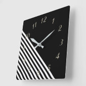 Horloge Carrée noir et blanc (Angle)
