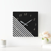 Horloge Carrée noir et blanc (Maison)