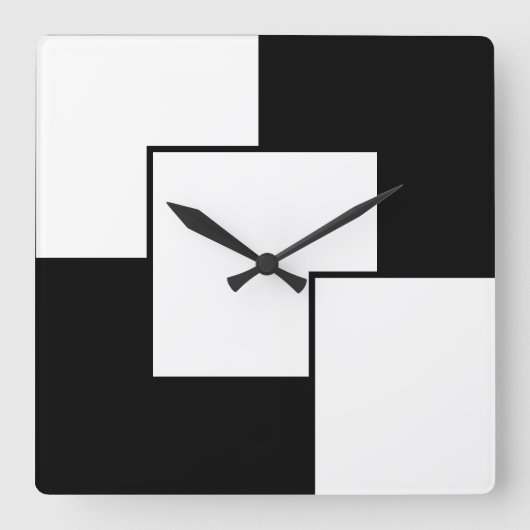Horloge Carrée Noir Et Blanc (Recto)