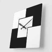 Horloge Carrée Noir Et Blanc (Angle)