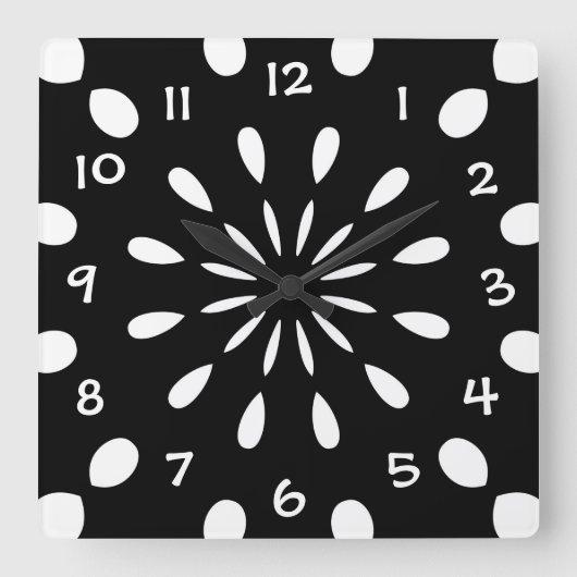 Horloge Carrée Noir et blanc (Recto)