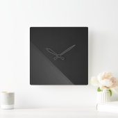 Horloge Carrée Noir et gris (Maison)