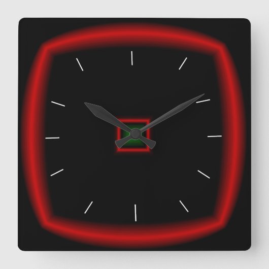 Horloge carrée noir et rouge > (Recto)