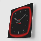 Horloge carrée noir et rouge > (Angle)