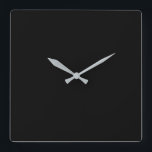 Horloge Carrée Noir moderne<br><div class="desc">Elégante horloge murale moderne noire</div>