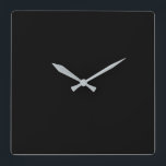 Horloge Carrée Noir moderne<br><div class="desc">Elégante horloge murale moderne noire</div>