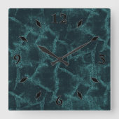 Horloge Carrée Noir texturquoise  (Recto)