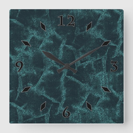Horloge Carrée Noir texturquoise  (Recto)
