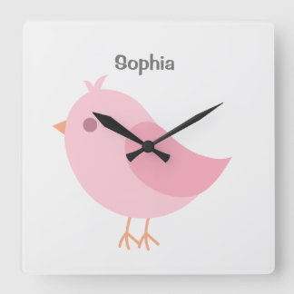 Horloge Carrée Nom bébé personnalisé, Pépinière, Enfants Carré Mu