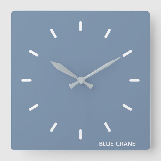 Horloge Carrée nom de couleur Blue Crane bleu (Recto)