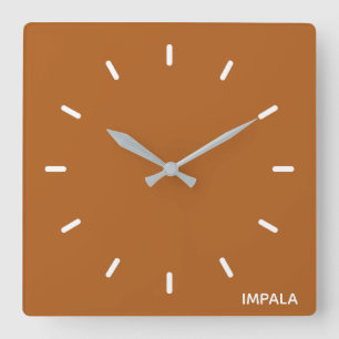 Horloge Carrée nom de couleur brun impala