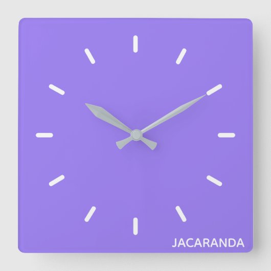 Horloge Carrée nom de couleur Jacaranda violet (Recto)