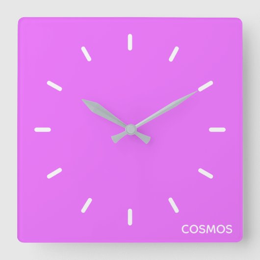 Horloge Carrée nom de couleur violet cosmos (Recto)
