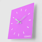 Horloge Carrée nom de couleur violet cosmos (Angle)