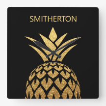 Nom de famille noir Stylé Or Ananas