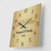 Horloge Carrée Nom des noces d'or de 50 ans (Angle)