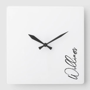 Horloge Carrée Nom personnalisé du script moderne