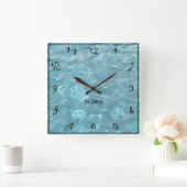 Horloge Carrée Nom : Swimming Pool Water Summer Abstract Photo (Maison)