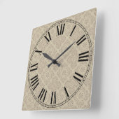 Horloge Carrée Nombres romains à visage floral (Angle)