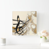 Horloge Carrée Note musicale élégante (Maison)