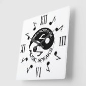 Horloge Carrée Notes de musique (Angle)