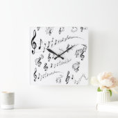Horloge Carrée Notes musicales (Maison)