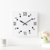 Horloge Carrée Notes musicales (Maison)